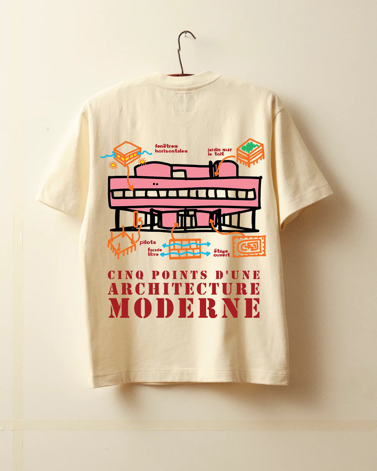 T-shirt Architecture - Blanc cassé