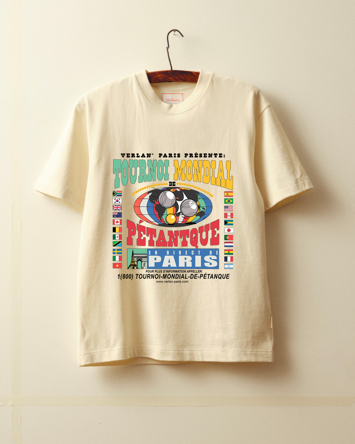 T-shirt Pétanque - Blanc cassé